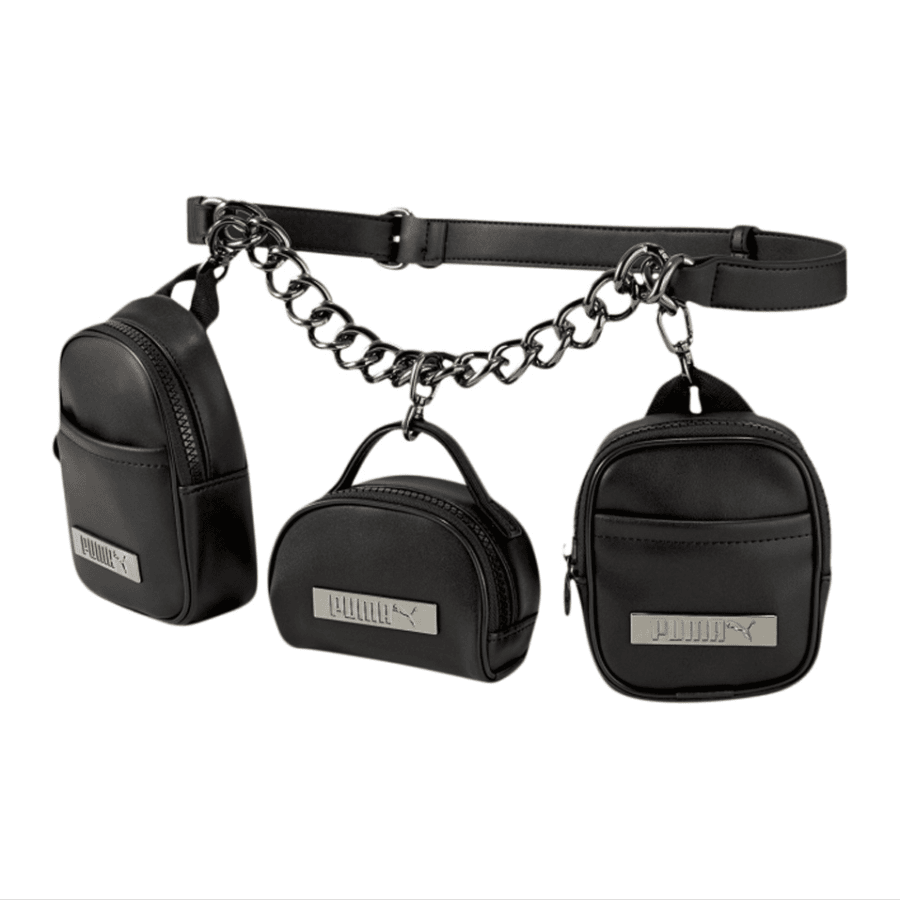 PUMA黑色时尚休闲腰包百搭潮流个性女款07811301
