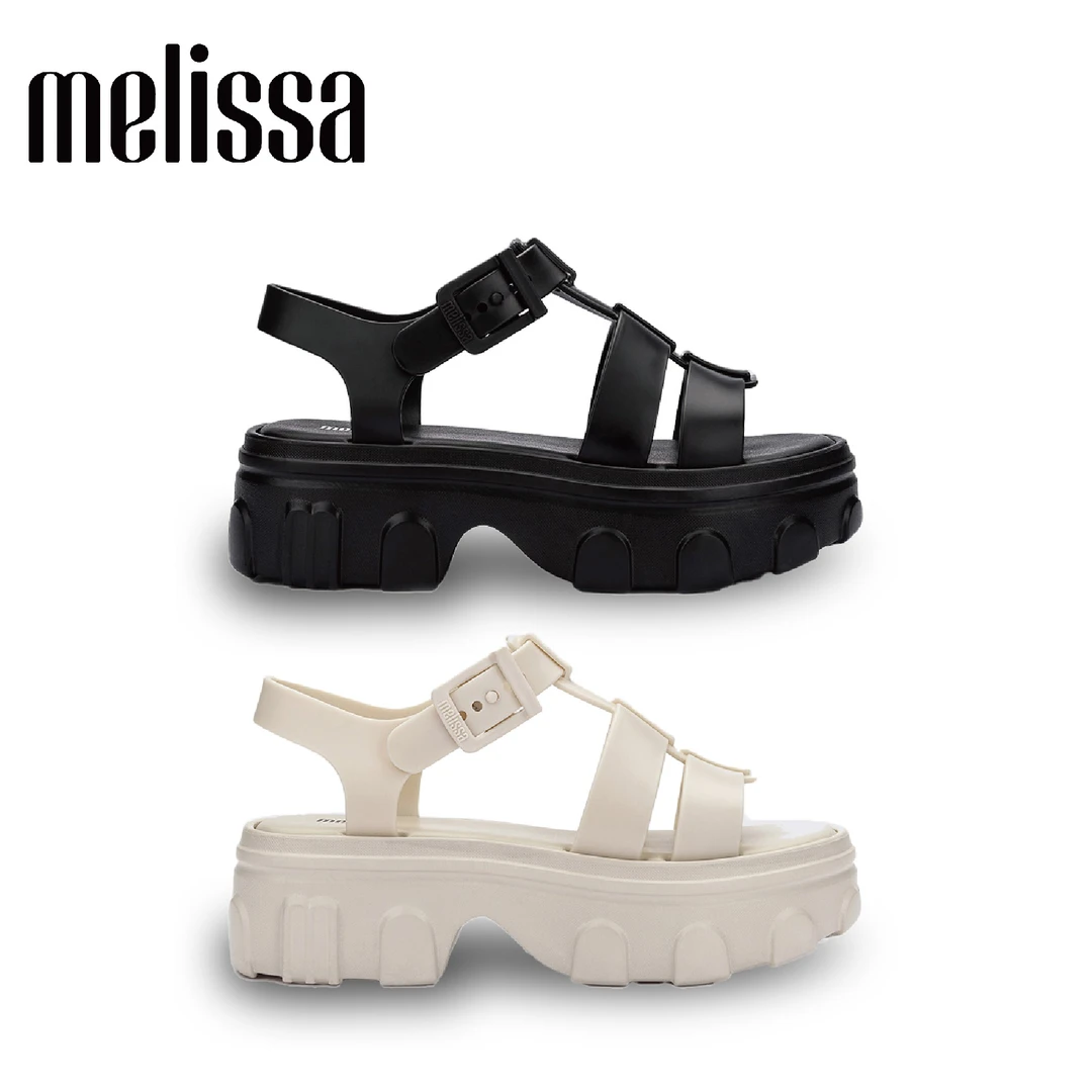 Melissa梅丽莎24新款Ella厚底露趾齿轮果冻罗马猪笼凉鞋女35791