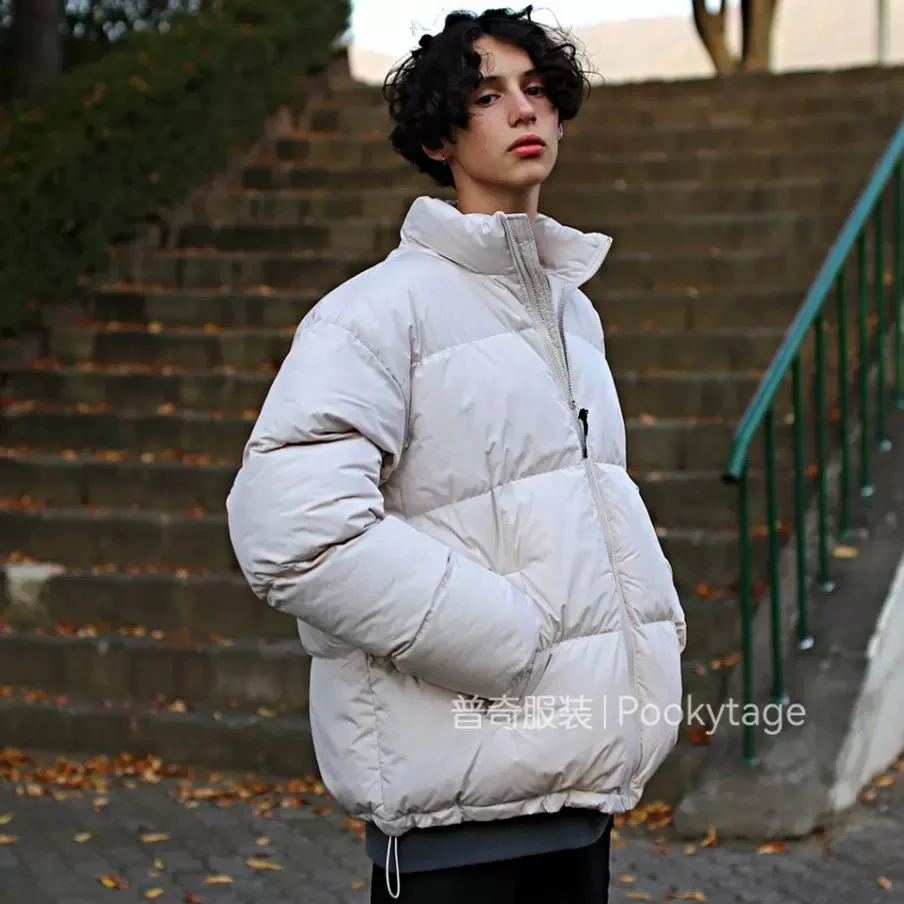 强推！韩柜500+！加厚保暖秋冬情侣时尚立领泡芙面包服宽松棉服