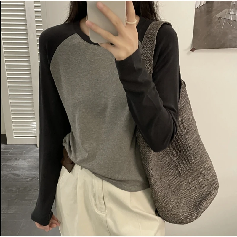 【巨柔软】双面暮丝绒加绒插肩袖打底衫 秋冬保暖百搭显瘦长袖T恤