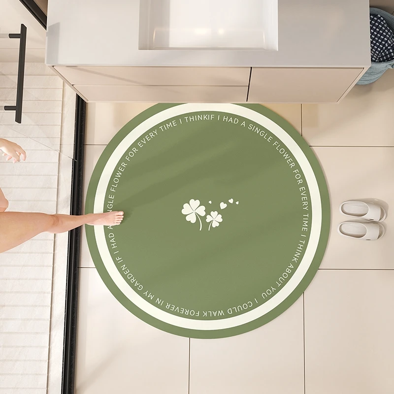 硅藻泥圆形卫生间吸水防滑地垫浴室垫厕所垫子家用厨房洗手台地毯