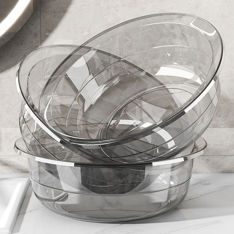 透明洗脸盆卫生间盆子家用加厚脸盆ins风宿舍洗衣服洗脚盆洗菜盆