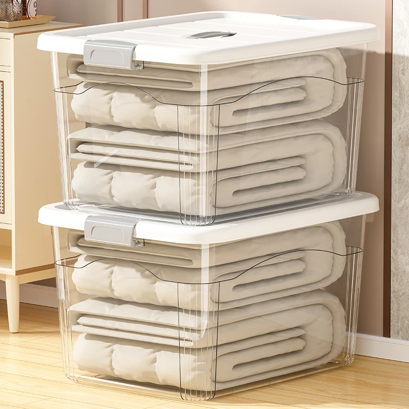 透明加厚收纳箱收纳盒宿舍学生宿舍家用整理箱塑料特大号储物箱子
