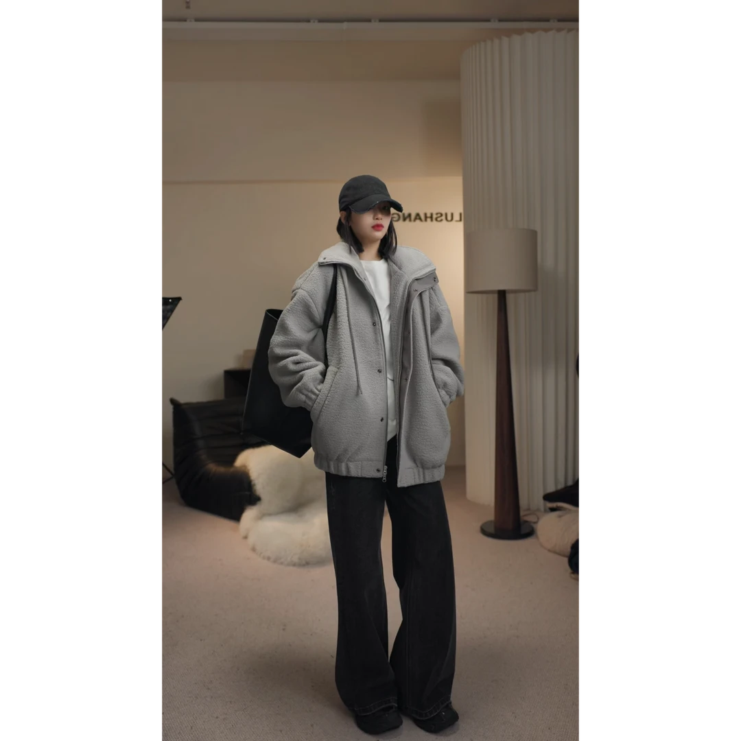 卢尚原创摇粒绒夹克外套91625