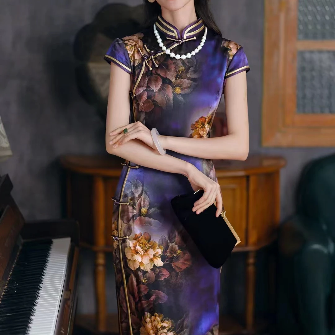 直播间链接真丝桑蚕丝旗袍