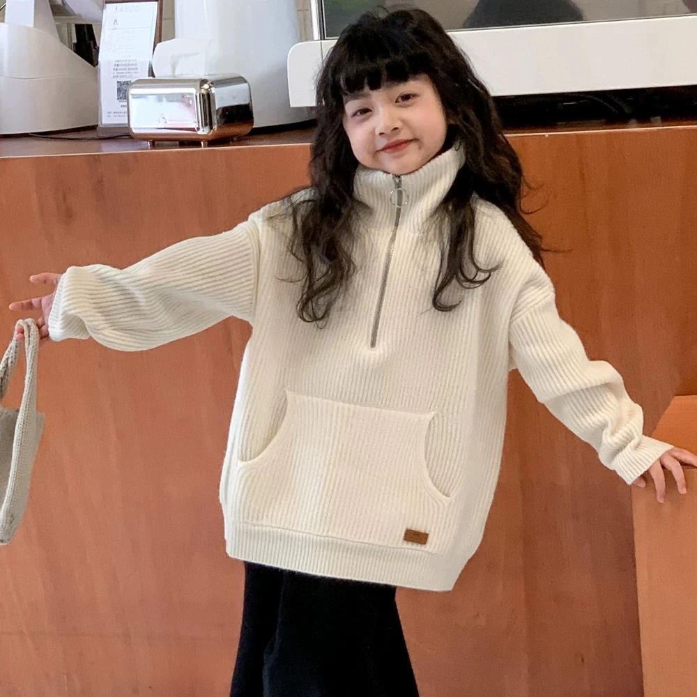 秋冬新款卫衣绒衫外套韩版百搭女童洋气加厚高级感