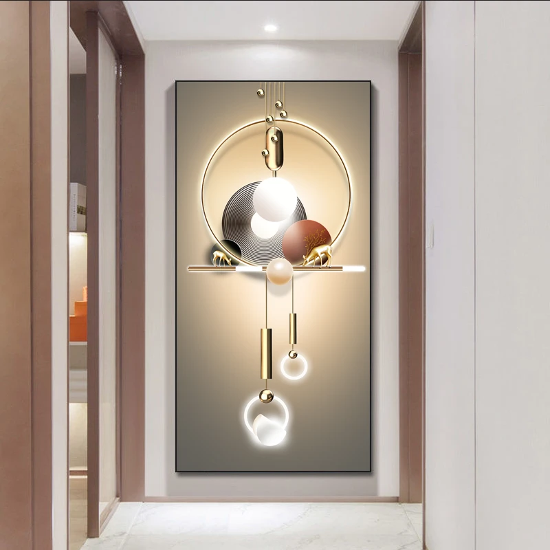 新款玄关晶瓷装饰画带框镶钻轻奢风走廊入户挂画单幅抽象简约方形