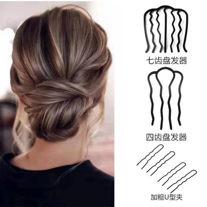 【工厂店】韩式素款简约百搭倒插四齿插梳时尚发卡日常气质古风头饰