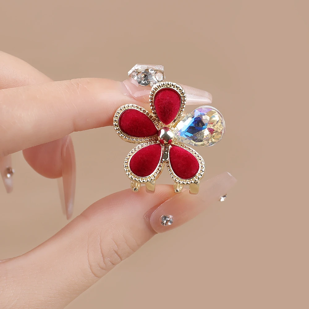 秋冬新款植绒刘海抓夹公主头小发夹可爱气质减龄淑女小号边夹