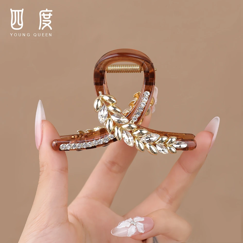 高级感水滴麦穗抓夹精致百搭韩式抓夹半扎发气质优雅盘发抓夹