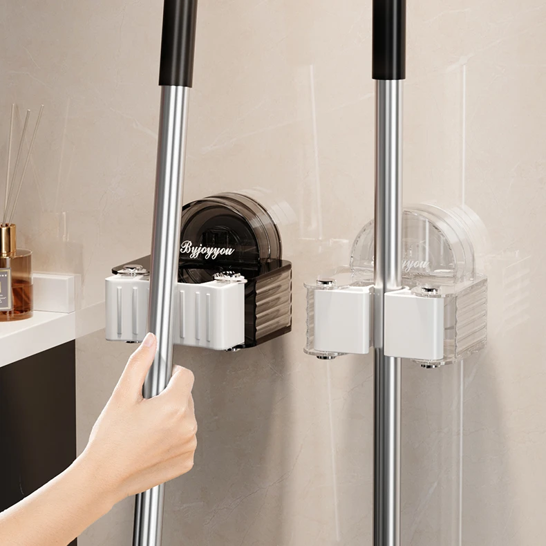 吸盘拖把壁挂夹挂钩拖把架免打孔扫把固定架子拖布夹子吸盘式