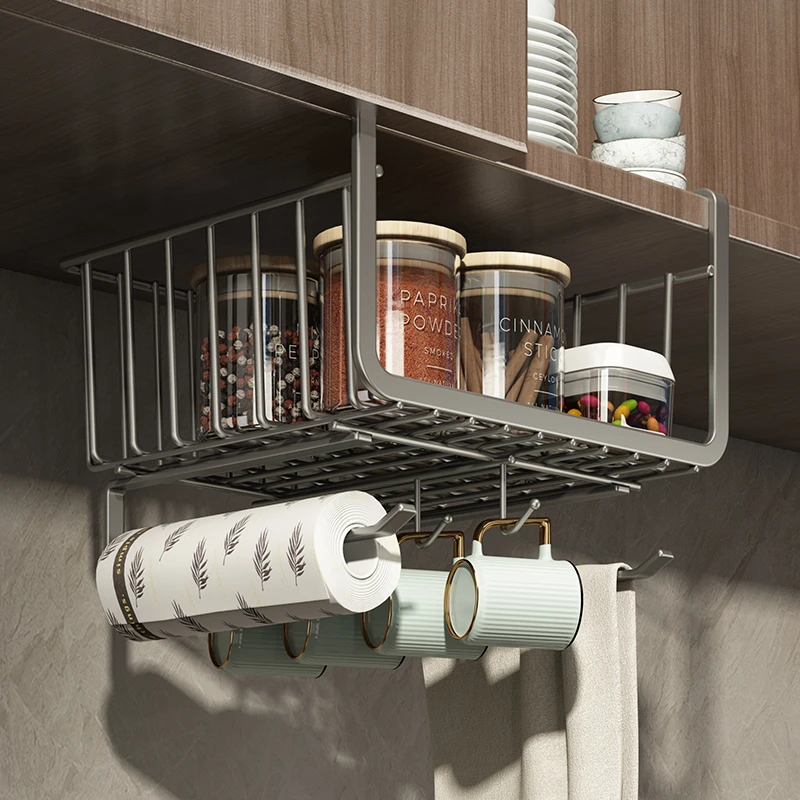 厨房置物架收纳挂式悬挂个性挂篮橱柜内吊柜下个性用纸挂架子