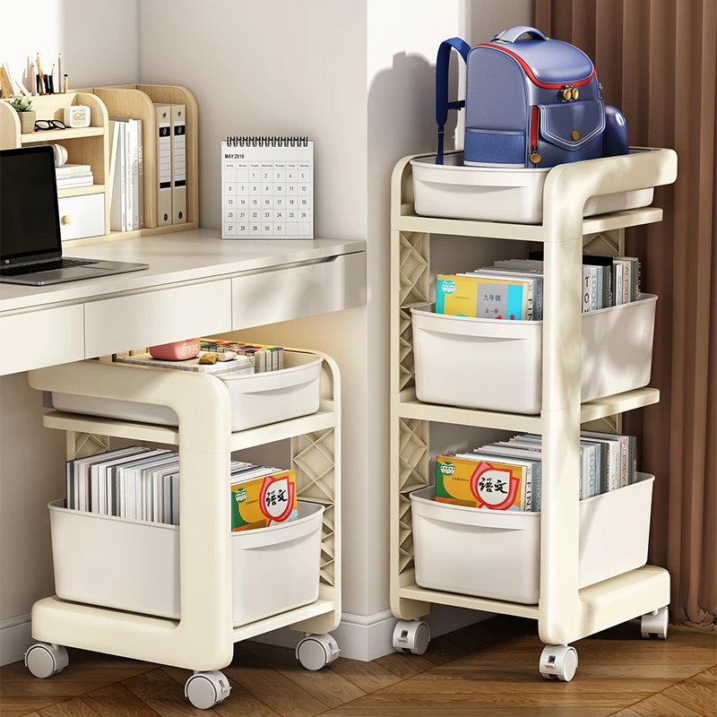 书包置物架可移动小推车书本收纳神器多层桌下放包收纳架书架
