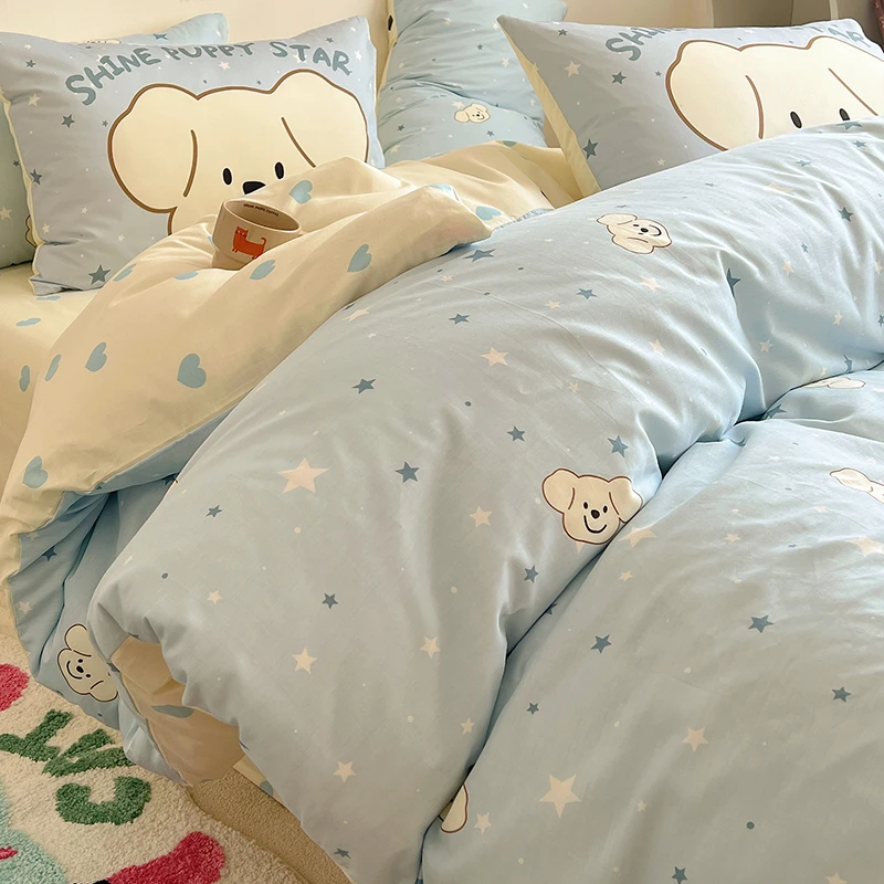 卡通纯棉四件套全棉男孩儿童2025新款可爱被套床单床上用品三件套