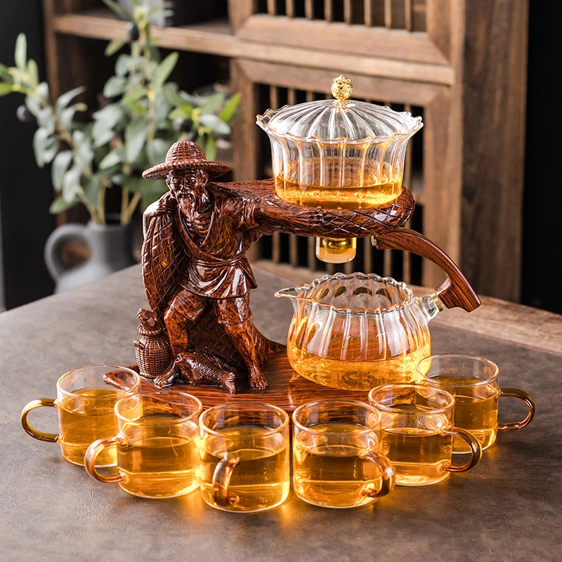 创意懒人茶具套装高端全套家用防烫半自动磁吸茶壶耐热玻璃泡茶器