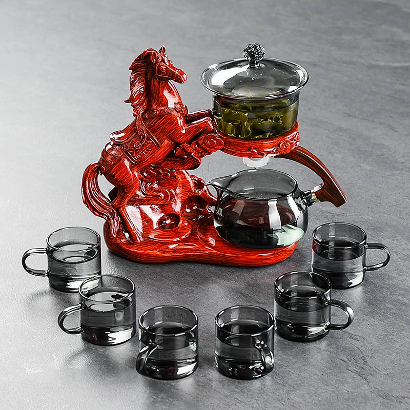 创意功夫玻璃茶壶茶具套装半自动磁吸式懒人泡茶神器家用轻奢高档