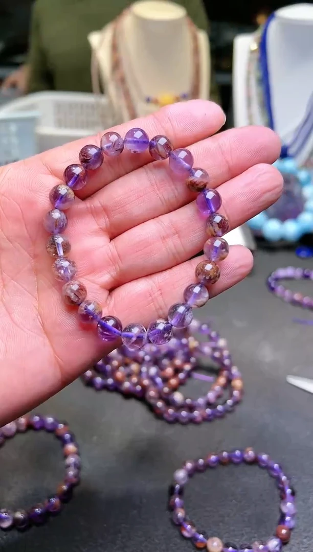 【闪购商品】水晶/未镶嵌紫幽灵手链8mm