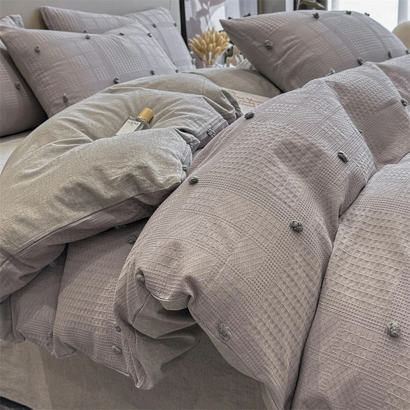 高档纯棉100全棉四件套床上用品简约ins轻奢风床单被套单人三件套