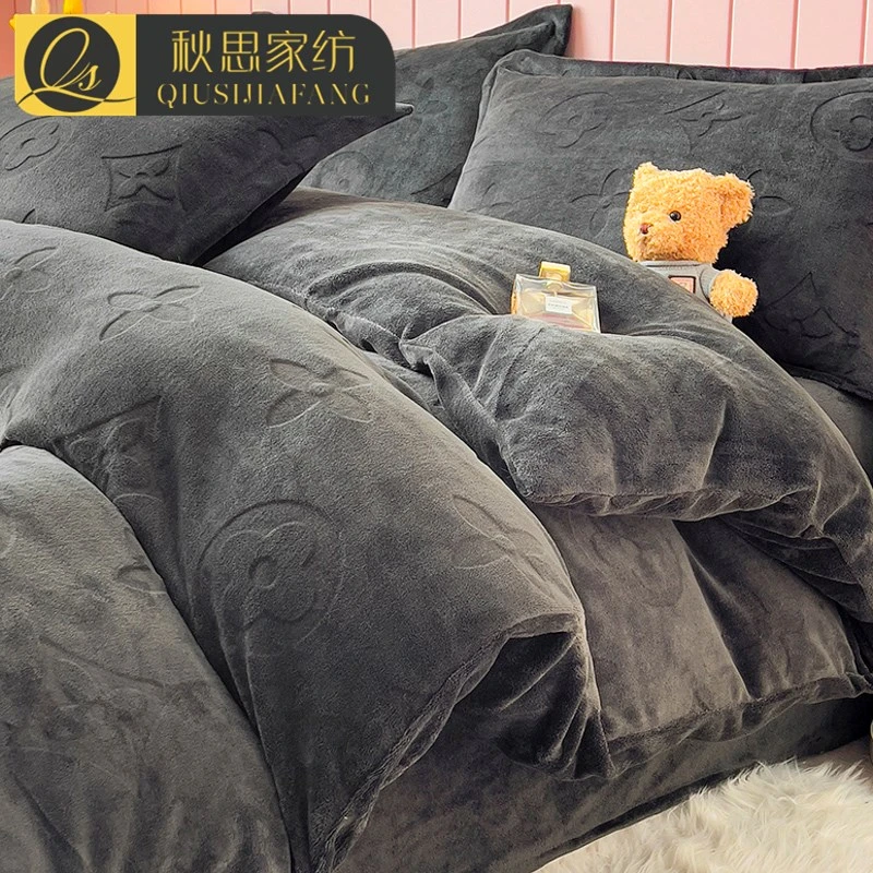 轻奢高级感牛奶绒被套单件150x200x230冬季2米被罩加厚保暖珊瑚绒