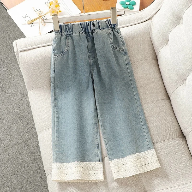 儿童牛仔裤休闲百搭时尚洋气扣号链接女童宽松