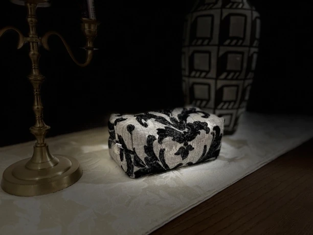 禾之宅原创设计刺绣提花布艺法式复古纸巾盒高级感桌车载纸巾袋