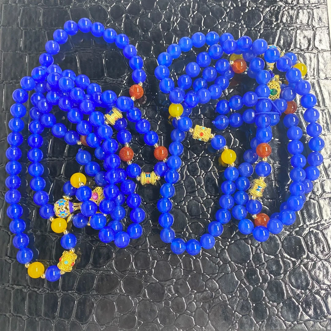 蓝色珠串项链-多样性发货其一