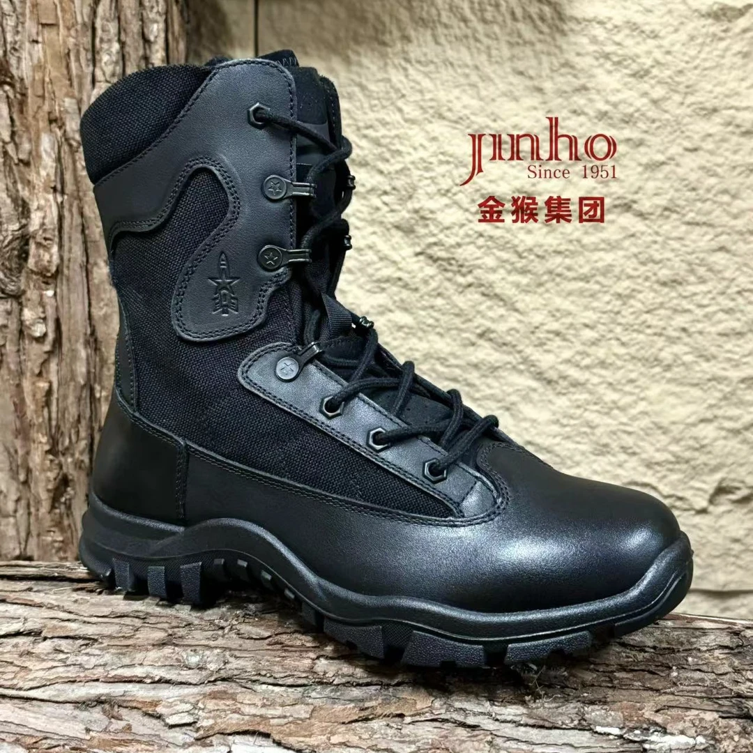 【限量】Jinho/金猴黑色火靴黑火四季真皮防穿刺耐磨防滑QT8008A