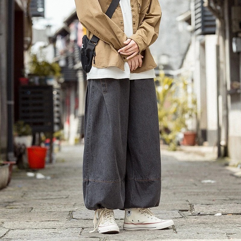 牛仔裤男秋季宽松哈伦大码加肥加大老爹嘻哈高街休闲oversize裤子