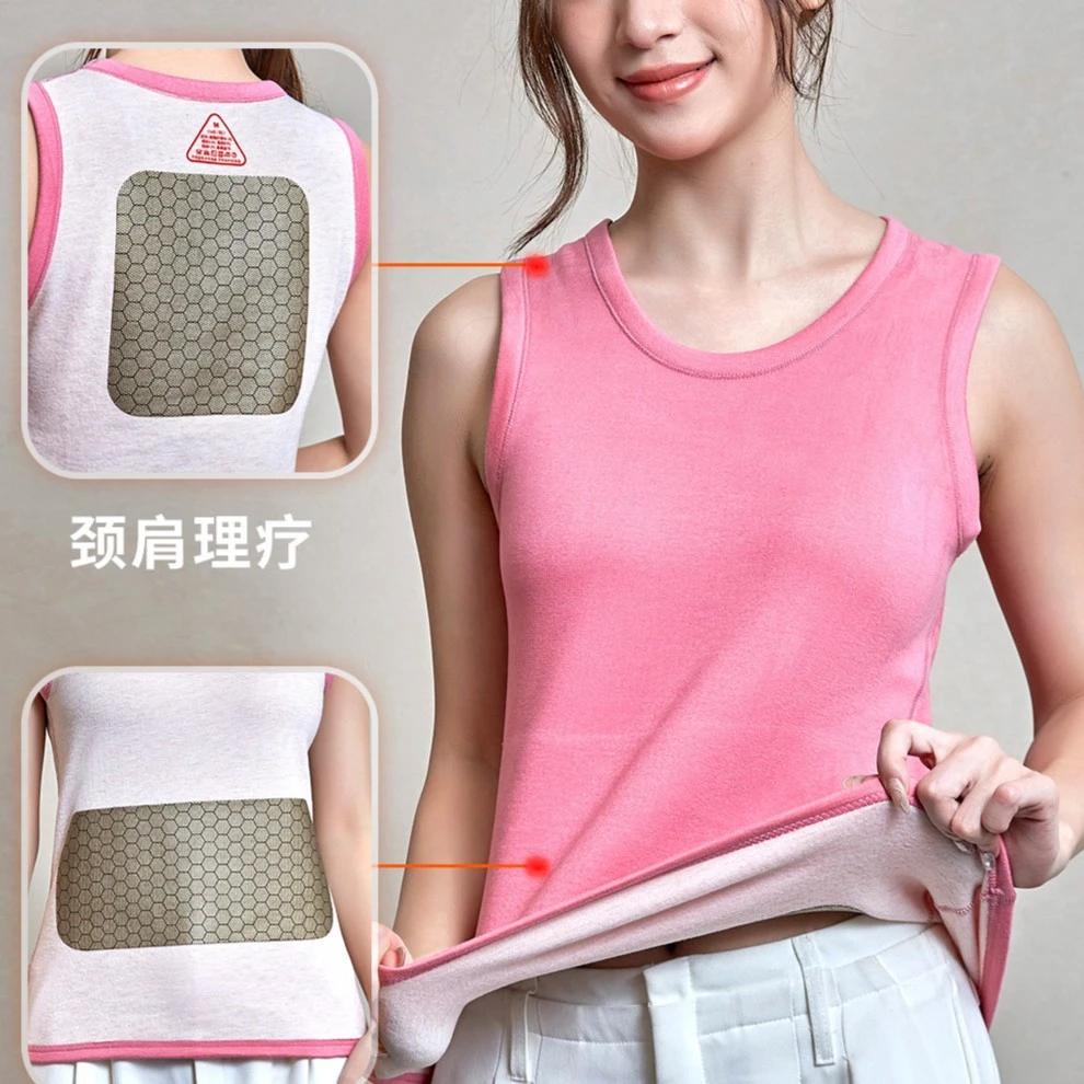 斐姬黑金蓄热羽绒蚕丝保暖背心男女款暖胃背心秋冬贴身双面加绒