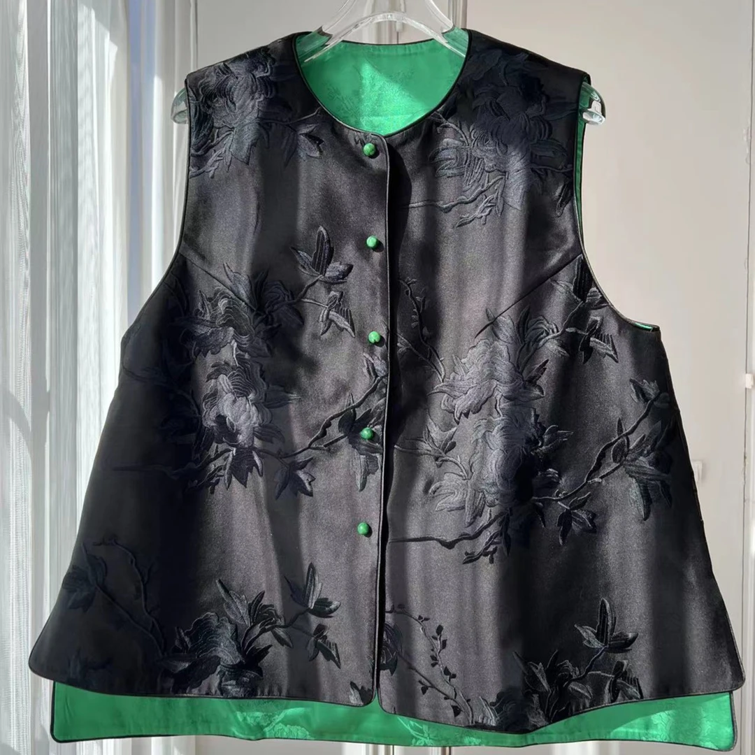 提花复古中国风百搭时尚双面新中式马夹9666638