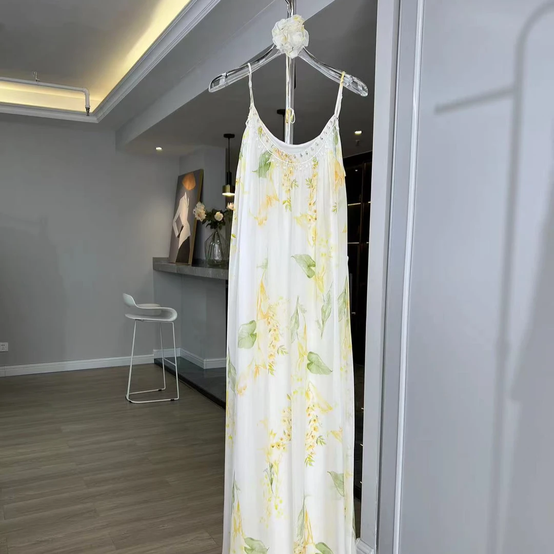 气质时尚显瘦百搭长款吊带宽松连衣裙257