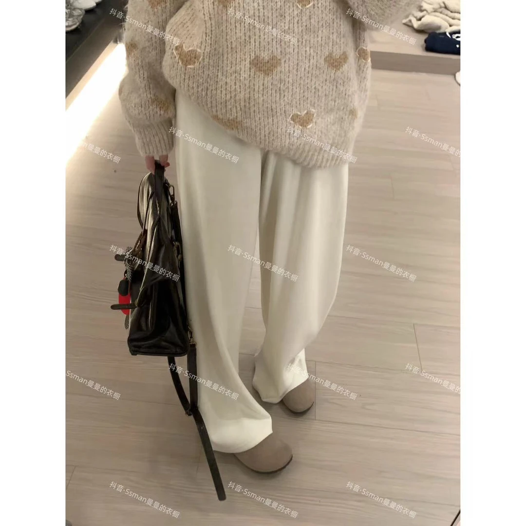 Ssman【华夫奶糕】秋冬简约大气时尚高哟松紧百搭韩版ins休闲裤