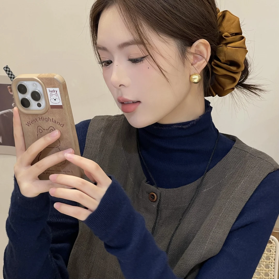 W647金色质感耳扣轻奢气质百搭时尚小众港风简约