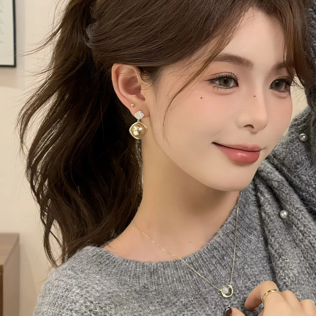 耳钉925银针耳饰W261轻奢时尚法式百搭气质高级气质