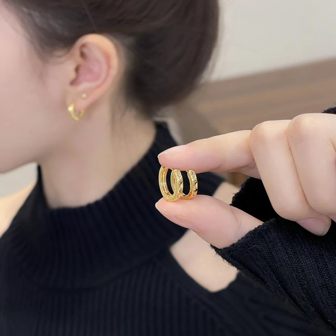 W549金色质感耳扣四件套气质百搭