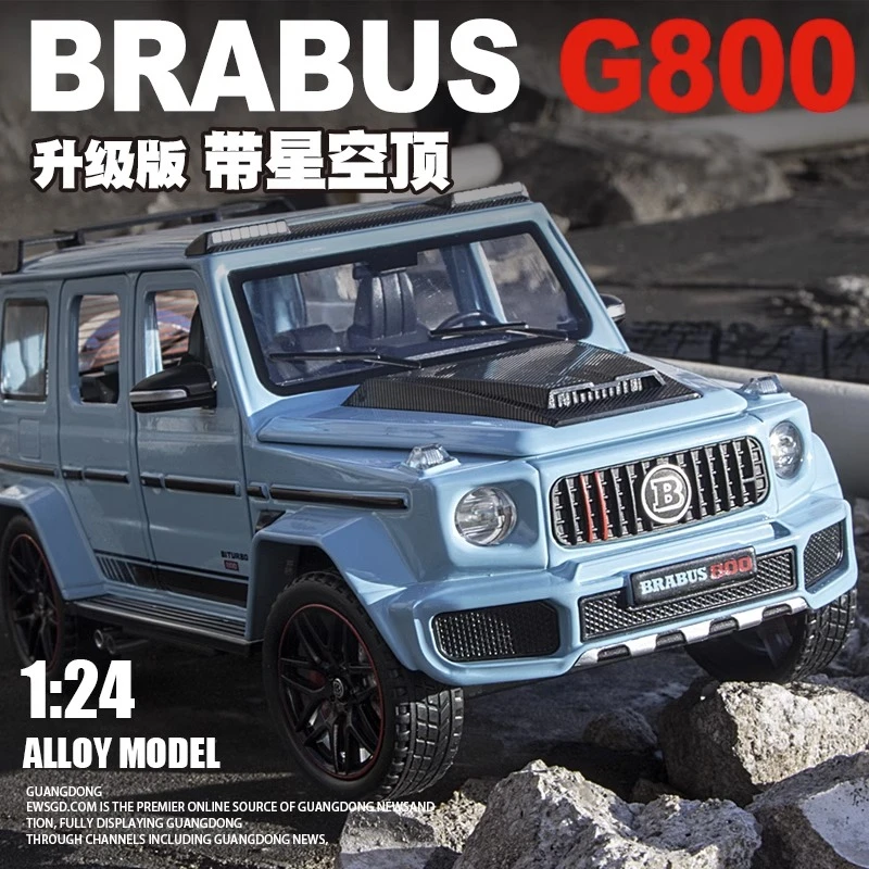 独熠好物：1:24奔驰巴博斯G800合金车模仿真声光情人节送男友摆件