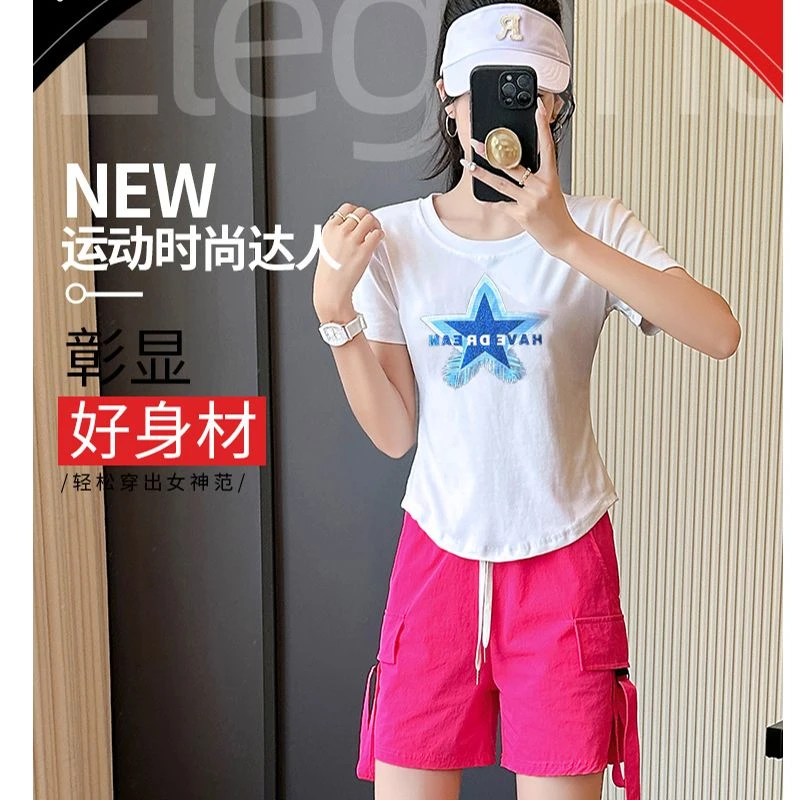 2024年夏新款运动显瘦休闲健身时尚百搭透气修身