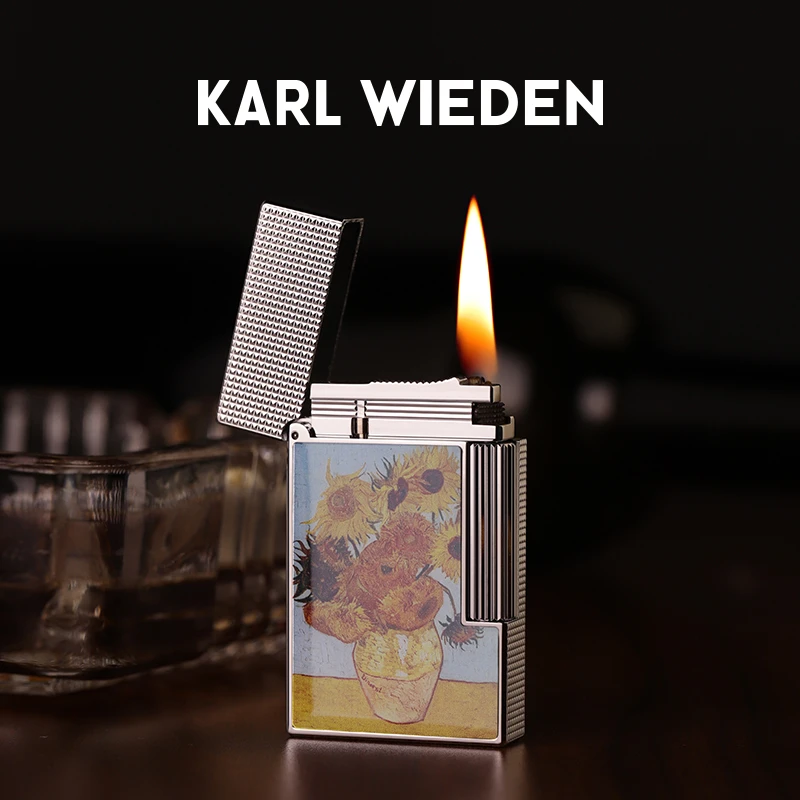 银向日葵-KW卡尔威登打火机煤油侧滑朗声机高档创意送男朋友礼物