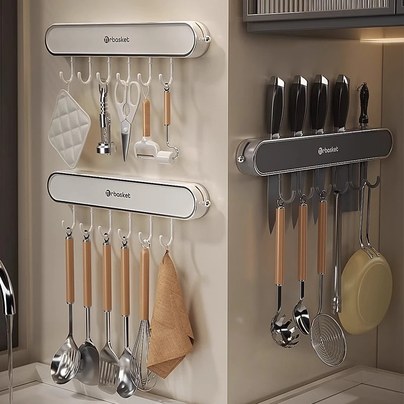 加强吸盘刀架置物架厨房壁挂式多功能菜刀挂架家用新款刀具收纳架
