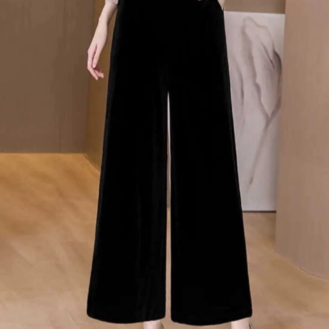 中老年女装显瘦气质高腰时尚休闲夏季黑色裤子春秋洋气复古秋冬