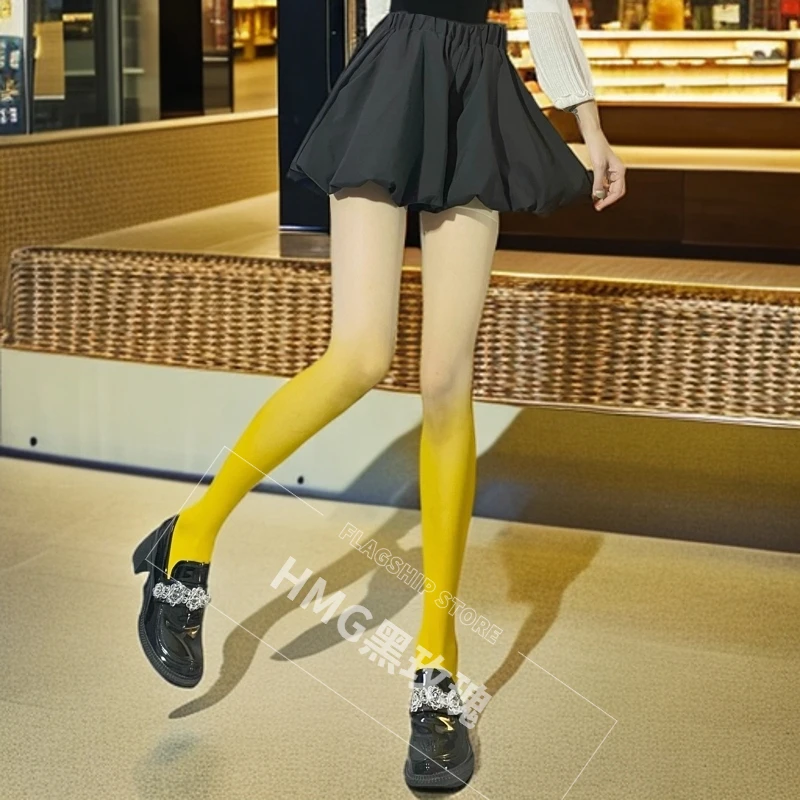 纯欲性感渐变美腿女性感夏季薄纯欲风爆款纯欲配裙黑灰色渐变黑色