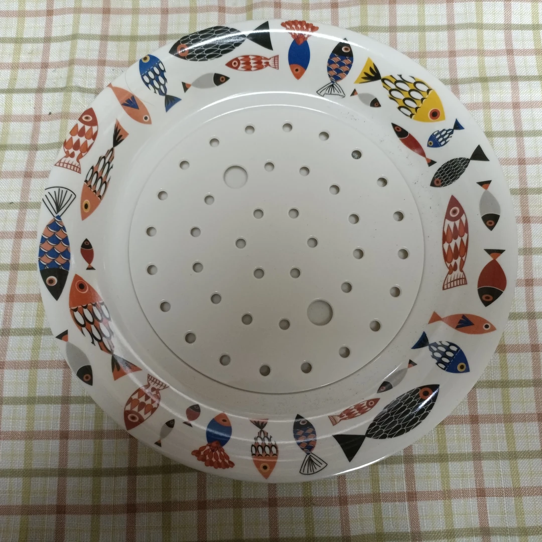 密胺沥水陶瓷饺子盘装菜盘洗菜盘沥水盘手工家用餐具镂空花纹可爱