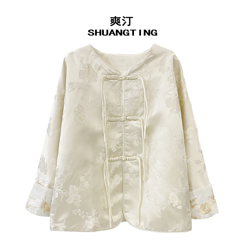 Jokara/丘可儿【水寒音】中式流苏织锦外套国风高级感春季薄款上衣