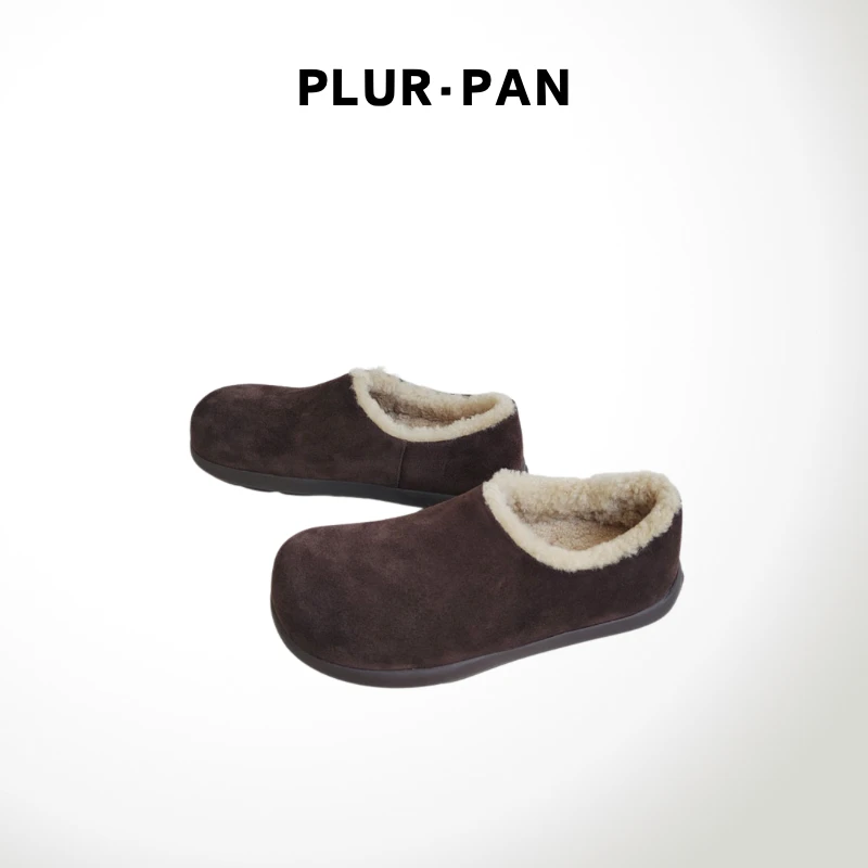 PLUR·PAN加绒保暖一脚蹬全包小土豆毛毛鞋     毯 294