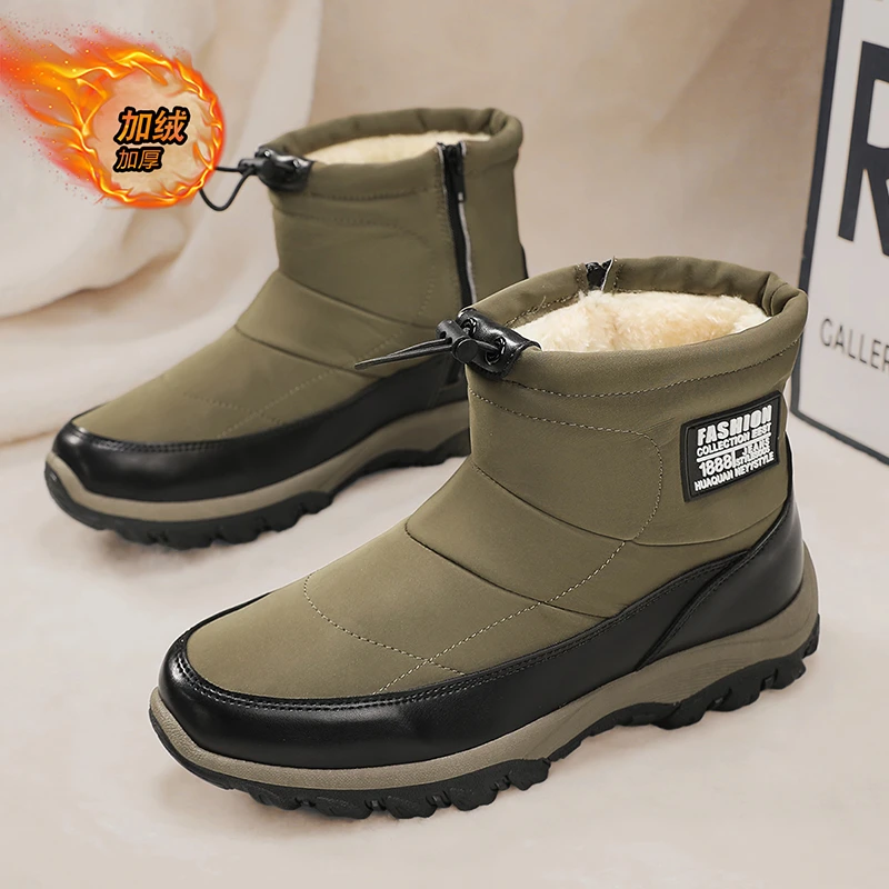 回力新雪地靴男鞋2023冬季加绒加厚高帮棉鞋保暖防寒东北棉靴男款