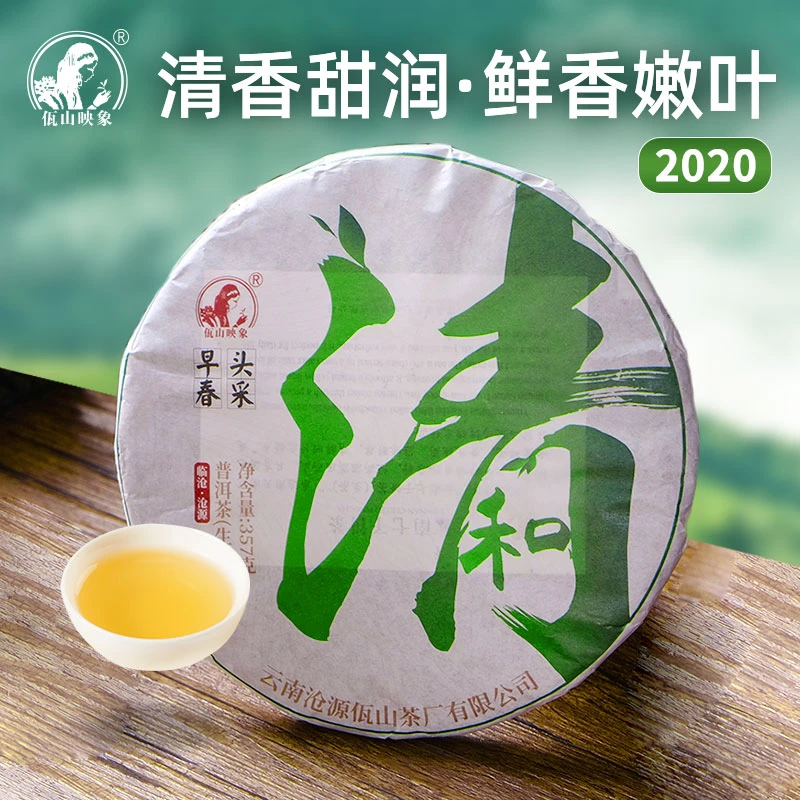 云南普洱茶生茶 头采春茶清和357g 清香甜润 沧源生普洱代表2020