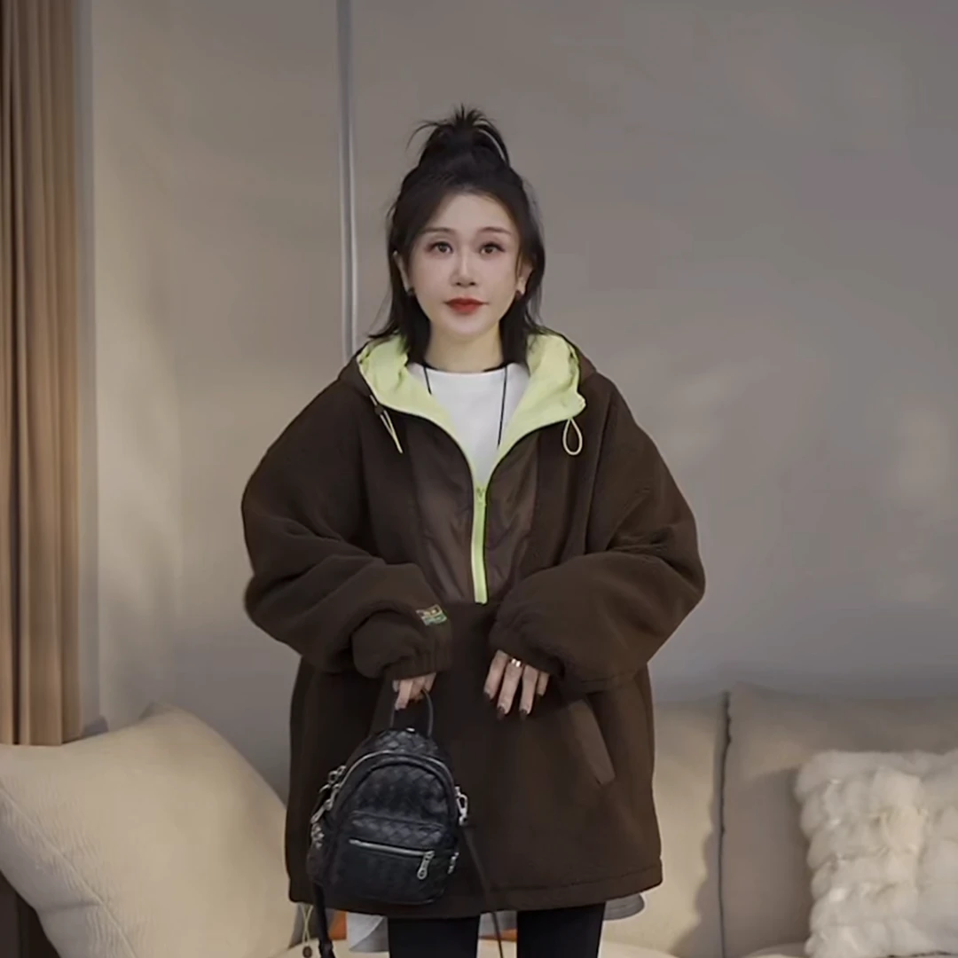 JW/静稳2024冬季新品时尚潮流休闲长袖连帽女装减龄卫衣7757278