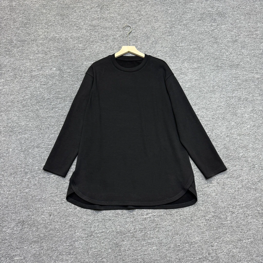 JW/静稳2024-冬季时尚宽松休闲女款减龄长袖加绒纯色T恤7705379