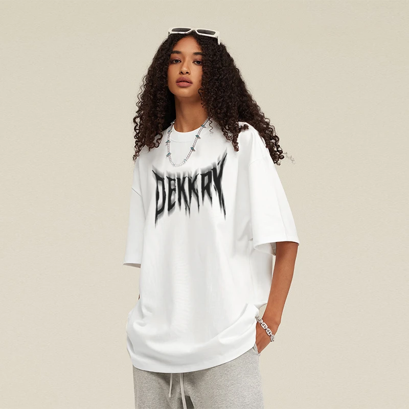 Labzaa欧美式街头hiphop短袖t恤男女ins潮牌夏季纯棉字母印花情侣