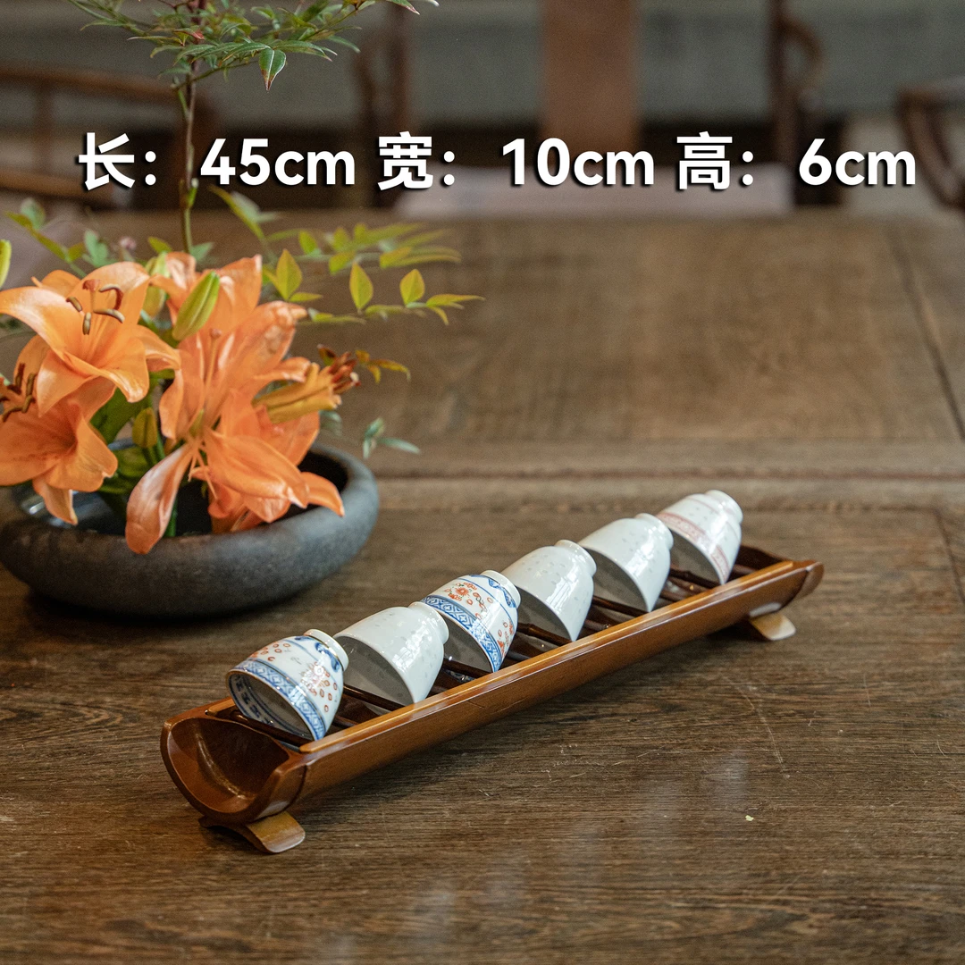 竹编干泡盘竹壶承迷你干湿两用茶海手工茶台淋水架杯架杯托